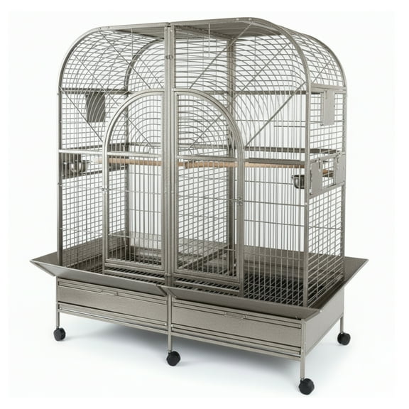 64"x32" Double Macaw Cage with Removable Divider 6432 Platinum