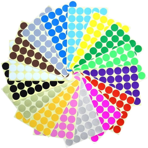 640 Pieces 1 Inch Round Stickers Color Coding Labels
