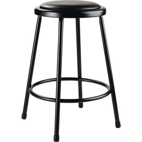 6400 Series Fixed Height Heavy Duty Vinyl Padded Steel Stool, Backless, Supports 500 lb, 24" Seat He | Bundle of 2