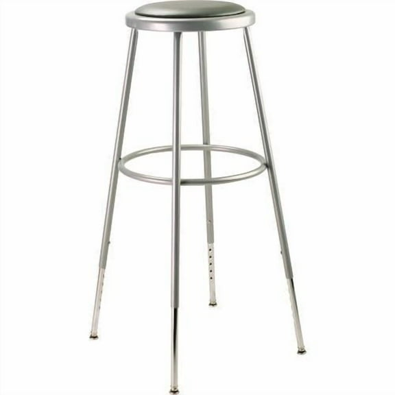 6400 Series Height Adjust Heavy Duty Vinyl Padded Steel Stool, Backless, Support 500lb, 30.5" to 38. | Bundle of 2