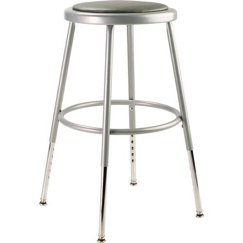 6400 Series Height Adjustable HD Vinyl Padded Steel Stool, Backless, Supports 500 lb, 18.5"-26.5" Se | Bundle of 2