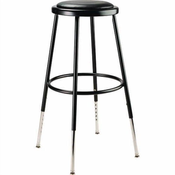 6400 Series Height Adjustable Heavy Duty Vinyl Padded Steel Stool, Supports 500 lb, 25" to 33" Seat | Bundle of 2