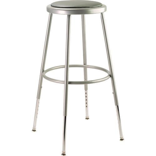 6400 Series Height Adjustable Heavy Duty Vinyl Padded Steel Stool, Supports 500 lb, 25" to 33" Seat | Bundle of 2