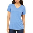 thumbnail image 1 of 6405 Ladies Relaxed Jersey Short-Sleeve V-Neck Tee - Blue TriBlend, Small, 1 of 1