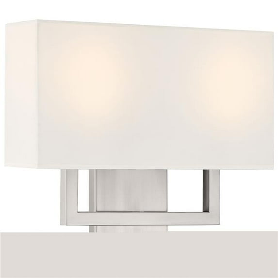 64062LEDDLP-BS-WH Mid Town 2 Light LED Wall Sconce, Brushed Steel
