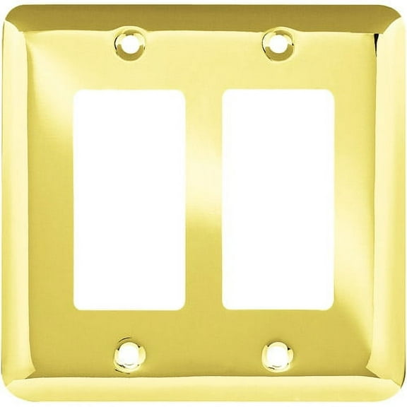 64078 Stamped Brass Double GFCI Outlet Switch Cover