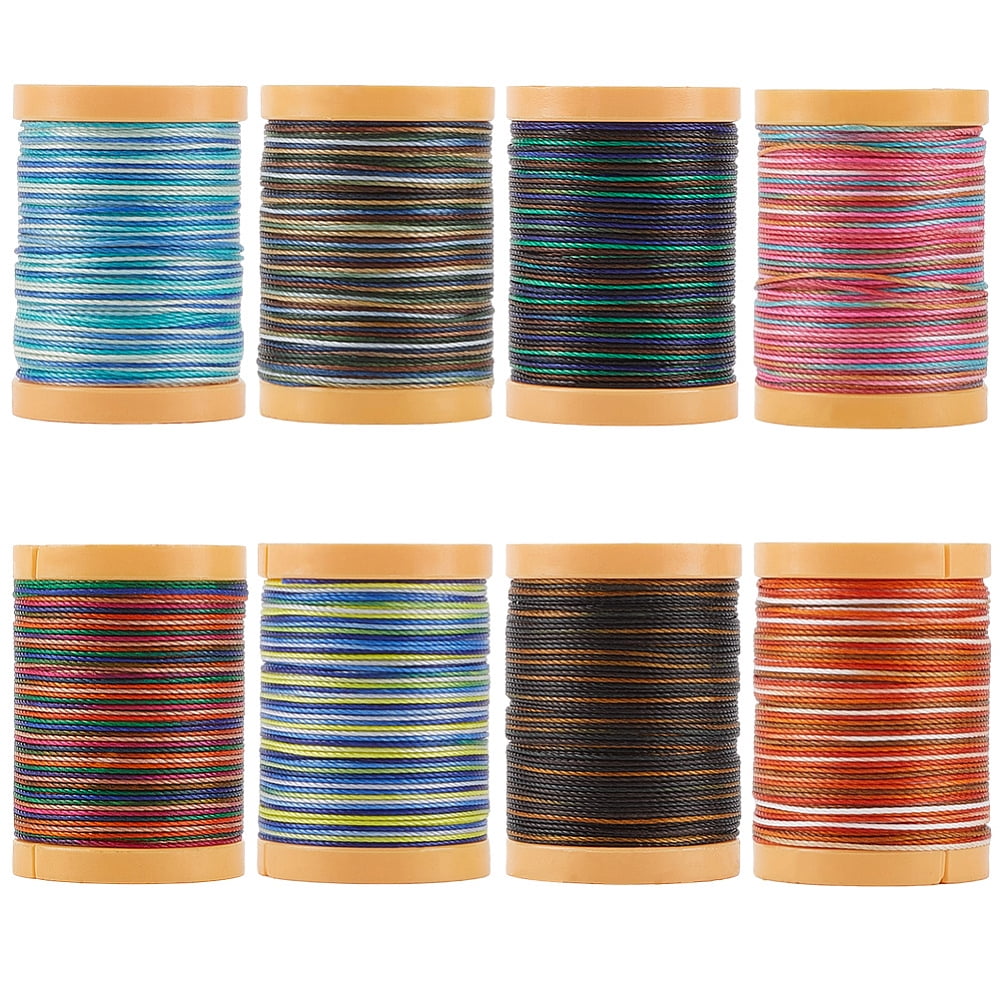 640M/700 Yards 8 Rolls 0.5mm Colorful Wax Thread Beading Cord Waxed Round Polyester Macrame Segmented Dyeing String Ropes