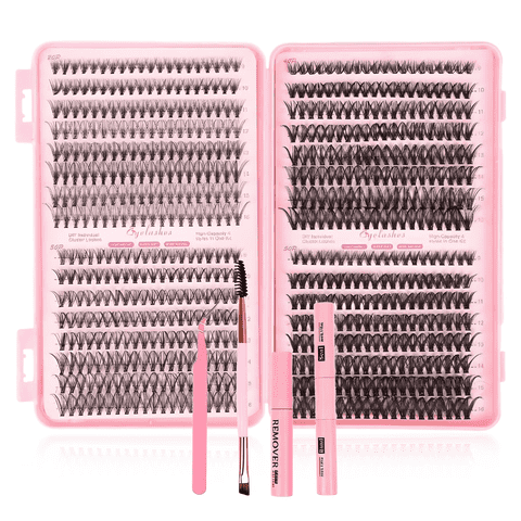 Bochen Cluster False Eyelashes with Tools Individual Lashes, 30D-60D Mixed 9-16mm