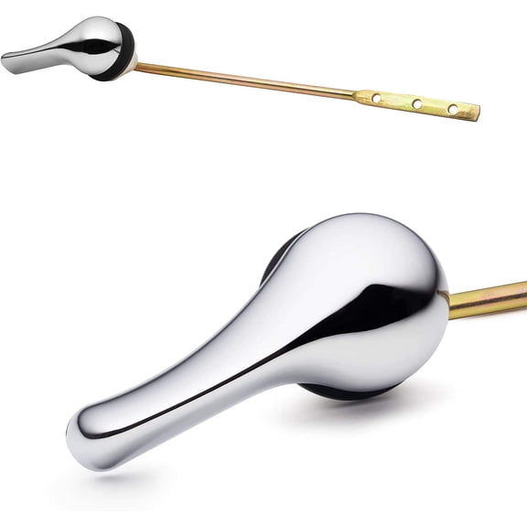 641 PERFECT FIT Universal Toilet Tank Flush Lever In Chrome, Metal Toilet Handle With Adjustable Arm