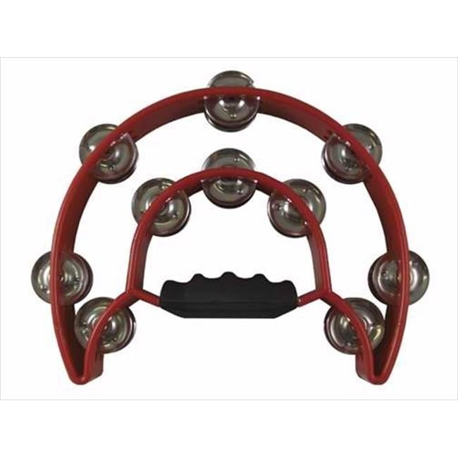 64119 Instr Tambourine Double Moon With Double Cymbals Red
