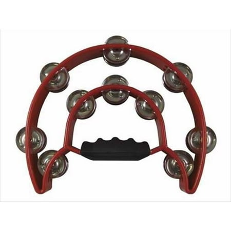 64119 Instr Tambourine Double Moon With Double Cymbals Red