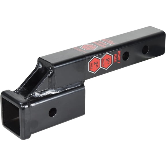 64121 2-inch Receiver Trailer Hitch Extension Riser with 2-inch /Drop, Solid Shank, 10000lbs Capacity, Anti-Rattle Bolt