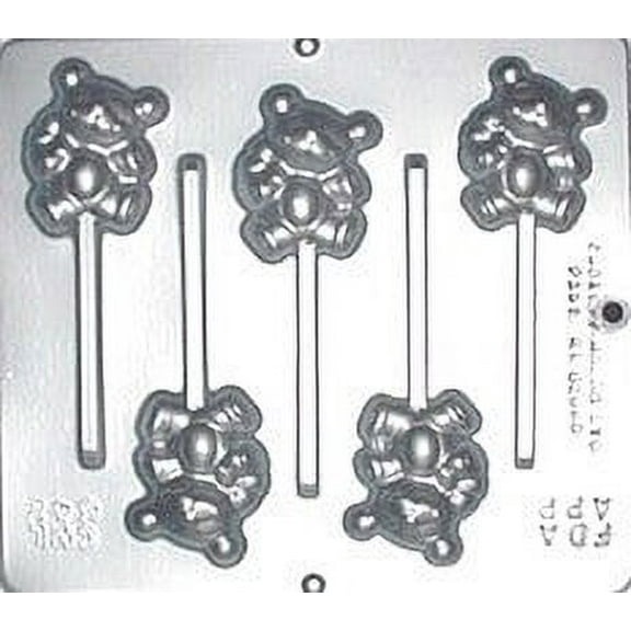 642 Teddy Bear Lollipop Chocolate CandyMold