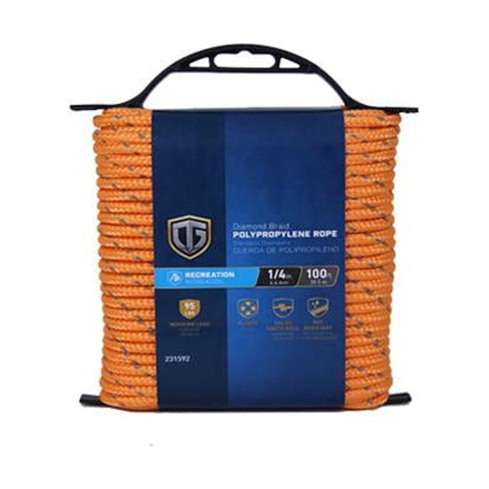 642881 Polypropylene Rope, Reflective Lime, 1/4-In. x 100-Ft ...