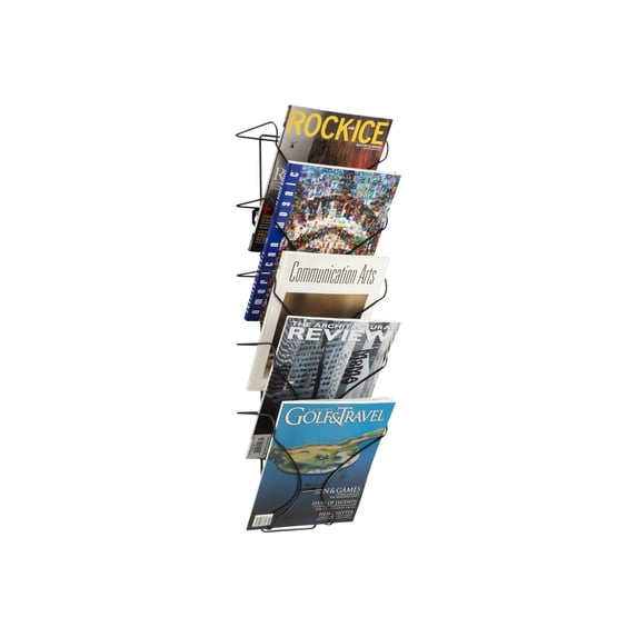 6431BL 5 Pocket Wire Wall Display - Black