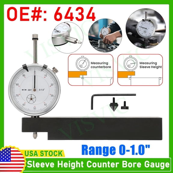 6434 Sleeve Height & Counter Bore Gauge for All Diesel Engines 0.001" Range 0-1"