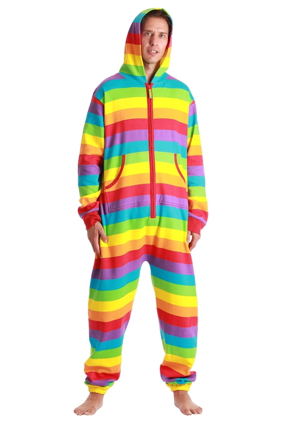 6436-10492-S #FollowMe Jumpsuit Adult Bodysuit Pajamas (Rainbow, Large)