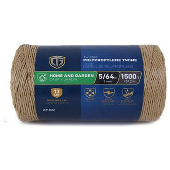 643751 Polypropylene Twine, Brown, 1500-Ft. - Quantity 2