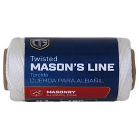 644021 Nylon Mason Line Twine, Twisted, White, #1 x 100-Ft. - Quantity 12