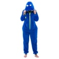 thumbnail image 1 of 6441-ROY-S #FollowMe Adult Onesie with Animal Ears (Royal / Neon Lime, Medium), 1 of 5