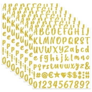 648 Pieces 8 Sheets Gold Letter Stickers Glitter Small Self Adhesive Alphabet Number Vinyl Letters Stickers for Scrapbooking Stanley Cup Water Bottles Mailbox Crafts Classroom DecorGold,1 Inch