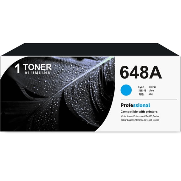 648A CE261A Toner Cartridge Cyan 1-Pack Compatible for 648A CE261A Toner Cartridges for Color Laser Enterprise CP4025, CP4525 Series Printer