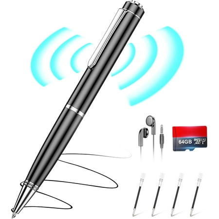64B Diital Voice Recorder - Diital Voice Activated Recorder with AI-Intellient Noe Reduction, Voice Activated Sound Audio Tap Recorder Device for Lectures Meetins, Work, Interviews