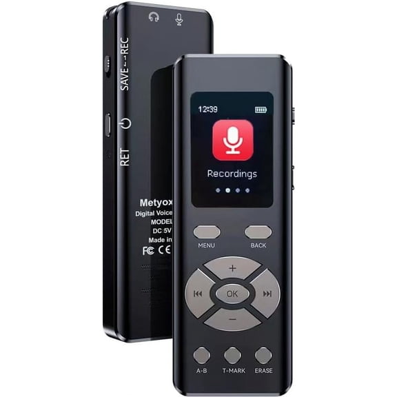 64B Diital Voice Recorder Mini Voice Recorder Upraded Small Audio Recorder with MP3&USB for Lectures Meetins Interviews