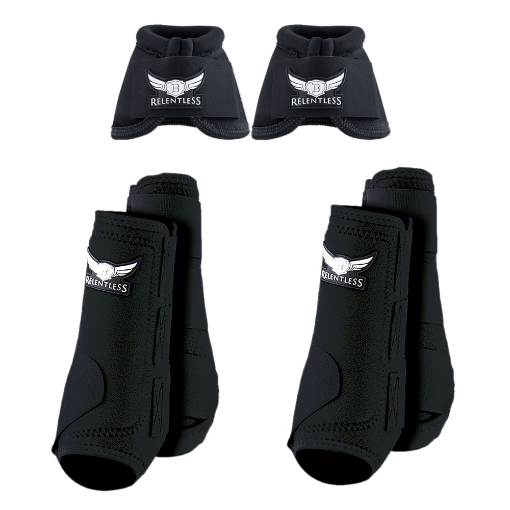 64CR Lrg Black Relentless Trevor Brazile Front Rear Sport Bell Boot 6