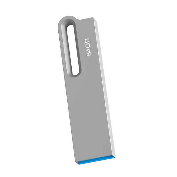 64GB 3.0 USB Flash Drive TOPESEL Slim Metal Thumb Drive Mini Memory Stick Pen Drive Silver