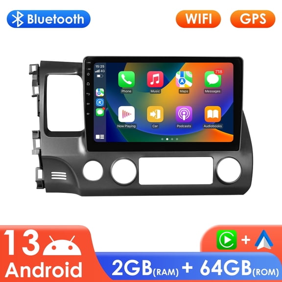 64GB Android 13 Bluetooth Wifi RDS 10.1" Touch Screen Apple Carplay Car Stereo Radio Multimedia Head Unit GPS Navigation Player For Honda Civic 2006 2007 2008 2009 2010 2011