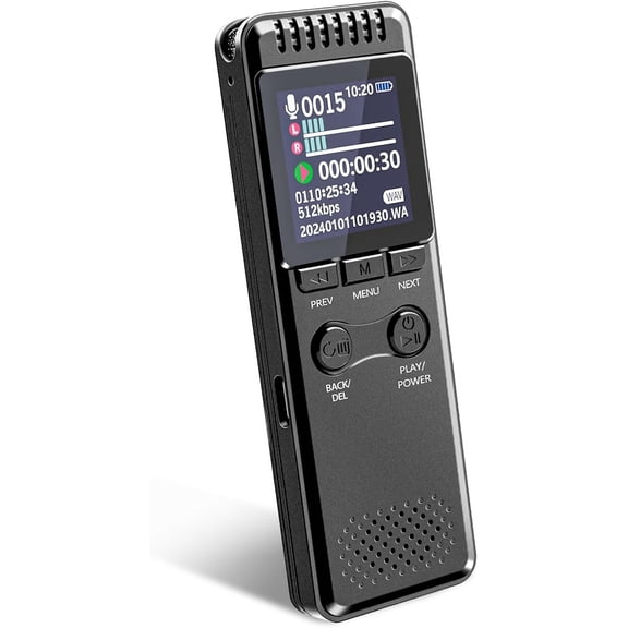 64GB Digital Voice Recorder with 8000 Hours Recording Capacity, 80Hrs Battery Time Voice Activated Recorder with Playback, Professional USB-C 1536kbps Audio Recorder for Meeting Lecture