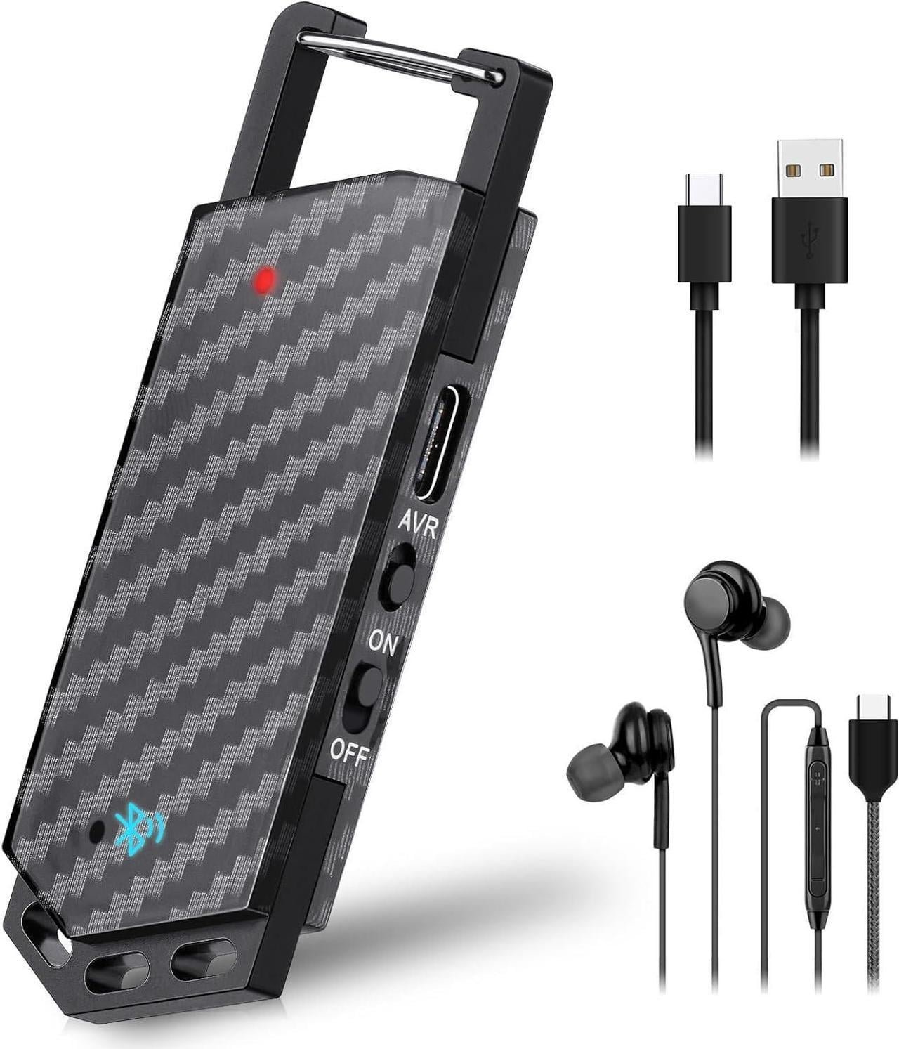 64GB Digital Voice Recorder with Bluetooth - Voice Activated Keychain Audio Recording Device - 800 Hours Capacity for Classes, Interviews, Meetings, Music