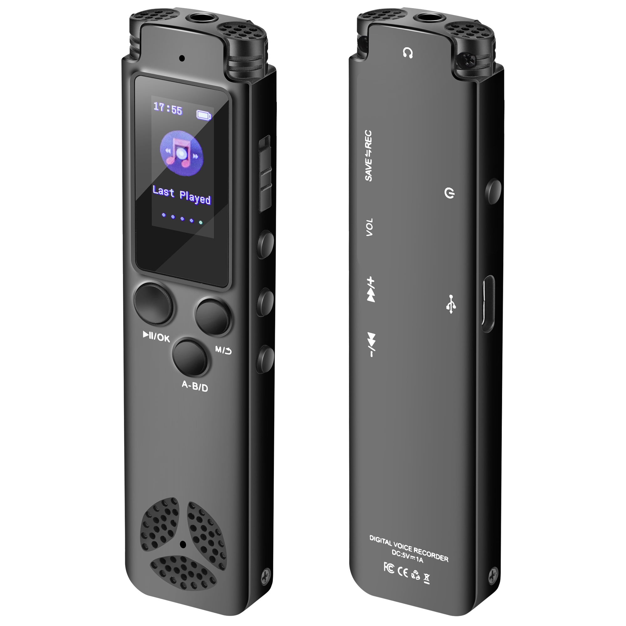 64GB Digital Voice Recorder, TSV Voice Activated Recorder with Playback ...