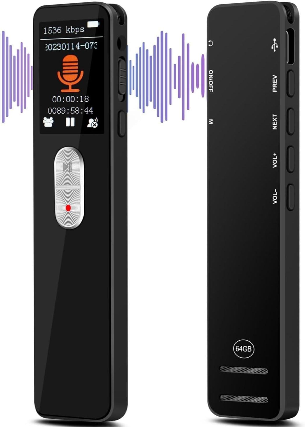 64GB Multifunctional Recorder, Active Noise Reduction Voice Recorder, Mp3 Playback, Video Playback, Suitable For Lectures, Meetings, Interviews - View #3