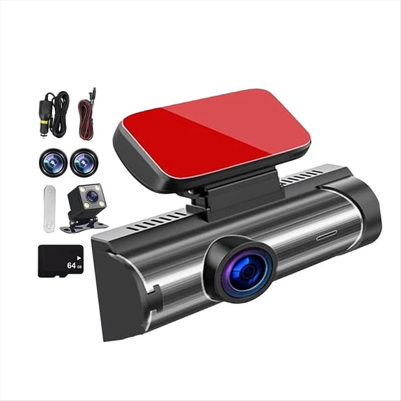 64GB Front and Rear Dash Camera, 1080P Full HD Front&Rear Dash Cam, Built-in Wireless Wi-Fi, HD Night