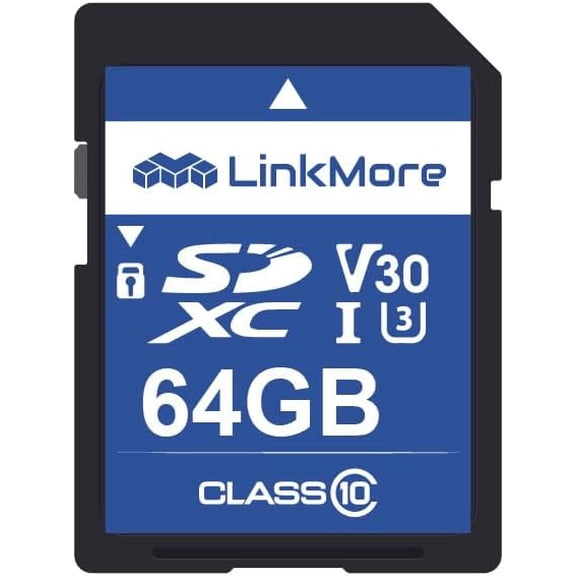 64GB Full-Size SD Card, SDXC Compatible with DSLR Camera 4K Video, PC, UHS-I, U3, V30, Class 10, Read Speed Up to 90MB/s, Write Speed Up to 50MB/s