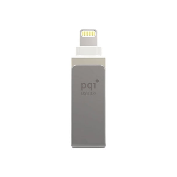 64GB IPHONE/IPAD FLASH DRIVE PC USB PQI ICONNECT MINI IRON GRAY