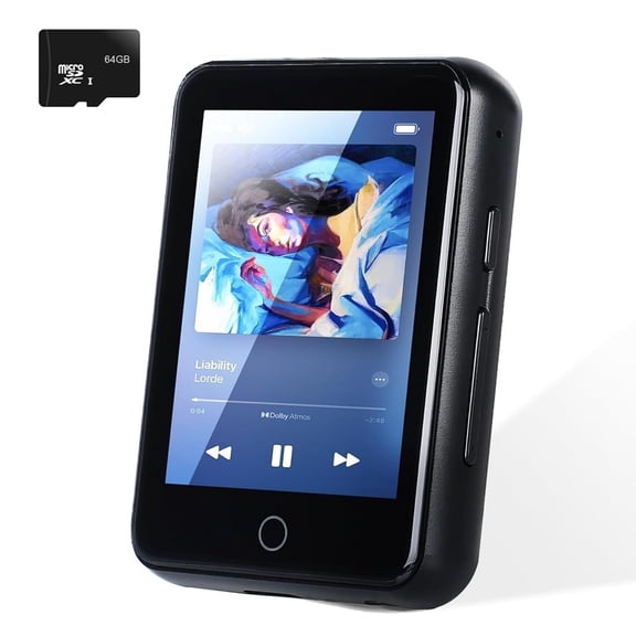 64GB MP3 Player with Bluetooth, 2.5 inch Touch Screen Sports Music Player, HiFi Lossless Audio Quality/Video/Voice Recorder/FM Radio/E-Book, Premium Audio Experience for Music Enthusiasts