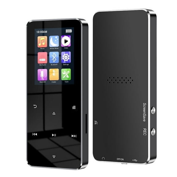 64GB MP3 Player with Bluetooth 5.0 Portable Digital Music Player with Speaker, Voice Recorder, E-Book, Video, 1.8 inch Screen Touch Buttons Digital Audio Player, Black