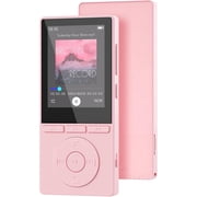 64GB MP3 Player with Bluetooth 5.3, Music Player with HiFi Sound for Sports Runners, 2.4 Screen MP3 Player Built in HD Speaker Voice Recorder E-Book, Expanded Up to 128GB, Earphone Included, Pink