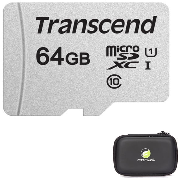 64GB Memory Card w Carry Case for OnePlus Nord N300/N200/N30 - Transcend High Speed MicroSD Class 10 MicroSDXC, Hard Cover for OnePlus Nord N300/N200/N30
