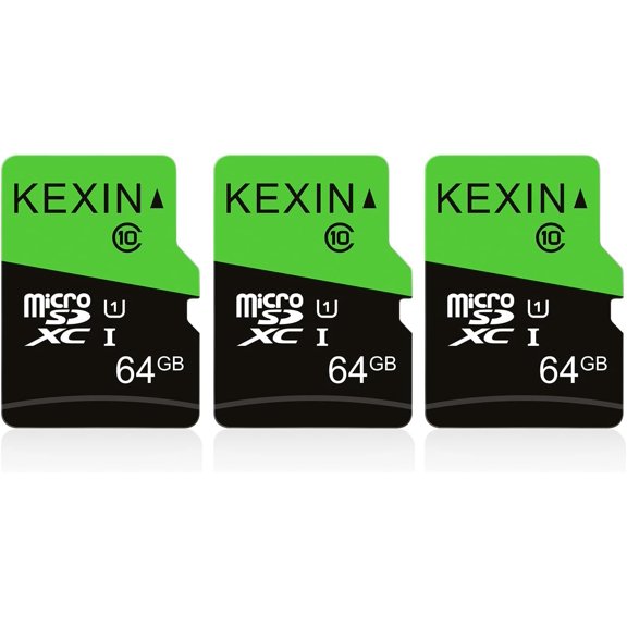 64GB Micro SD Card 3 Pack with SD Adapter microSDXC Memory Card UHS-I C10 U1 Micro SD Card Full HD High Speed TF Card for Tablet Action Camera Dash Cam Drone Game Console, 64 G 3 Pack