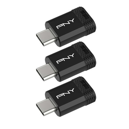 64GB PNY Elite-X Fit Type-C USB 3.2 Flash Drive – Up to 200MB/s Read, Advanced Performance, Convenient Portable Data Storage, Ultra Compact Fit Design, Type-C Connector, 3-Pack
