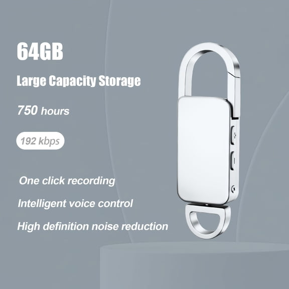 64GB Portable MP3 Audio Recorder with Smart Noise Reduction System, Built-in MP3 Player & Mini Voice Recorder for Clear Sound - for lectures, Meetings, Interviews, Podcasts, Dictaphone Device