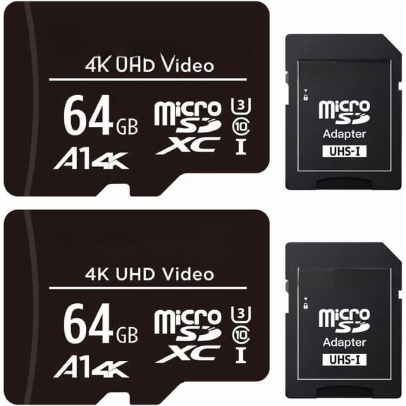 64GB  SD Card 2-, A1 V30 4K Video Recording,   Cam Action Camera Drone Professional, 90MB/s  SDXC UHS-I U3 Class 10