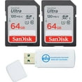 thumbnail image 1 of 64GB SDXC SD Ultra Memory Card (Two Pack) Works with Canon EOS Rebel T7, Rebel T6, 77D Digital Camera Class 10, 1 of 3