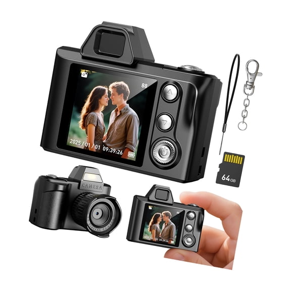 64GB Silicone Camera with 64MP Lens Rechargeable Simple Controls for Photography