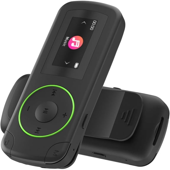 64GB Sport Clip on MP3 Player with Bluetooth- Superlight Mini MP3 Player with Clip and Recorder(No FM), MicroSD Support, Shuffle Playback for Running, Cycling, Hiking, Climbing and Yoga