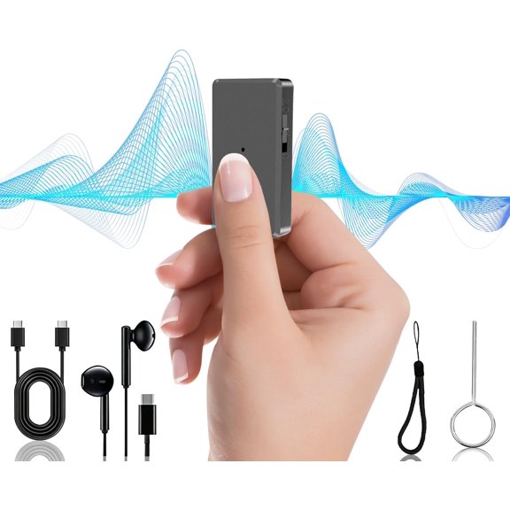 64GB Voice Recorder - Audio Recorder with One Button Recording - Voice Activated Recorder Device with Al Noe Reduction, Portable Recording Device for Lectures, Interviews, Work